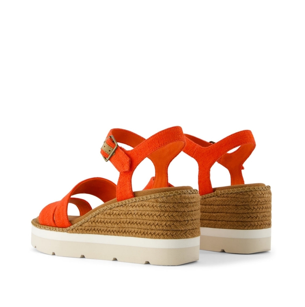Toms Vibrant Orange Wedge Sandals